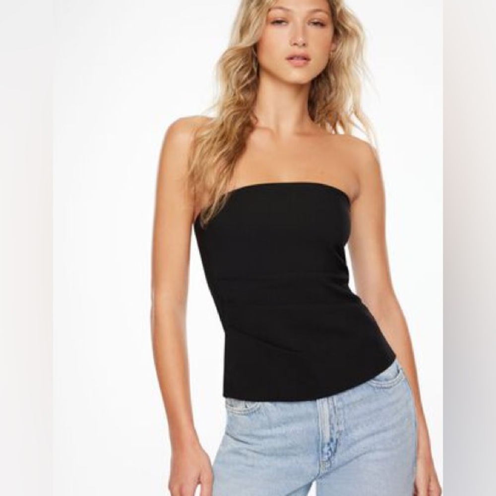 Tube Top Strapless Bare Fitted Jet Black Women’s Small US Dynamite